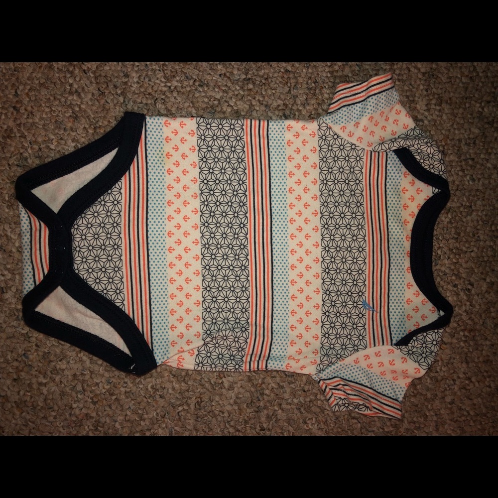 Gender neutral nautica onesie .